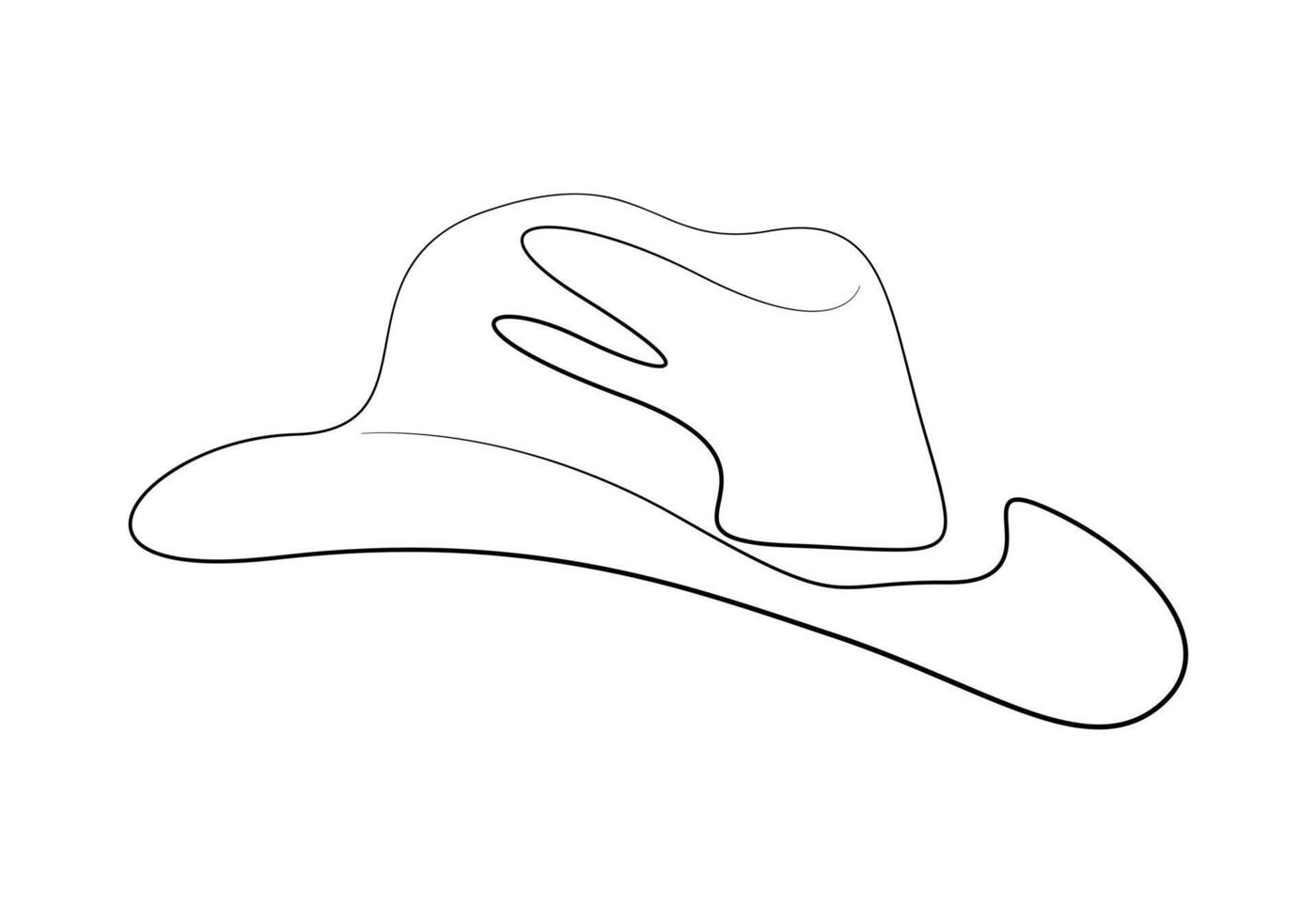 One continuous line drawing of cowboy hat. Premium illustration vector