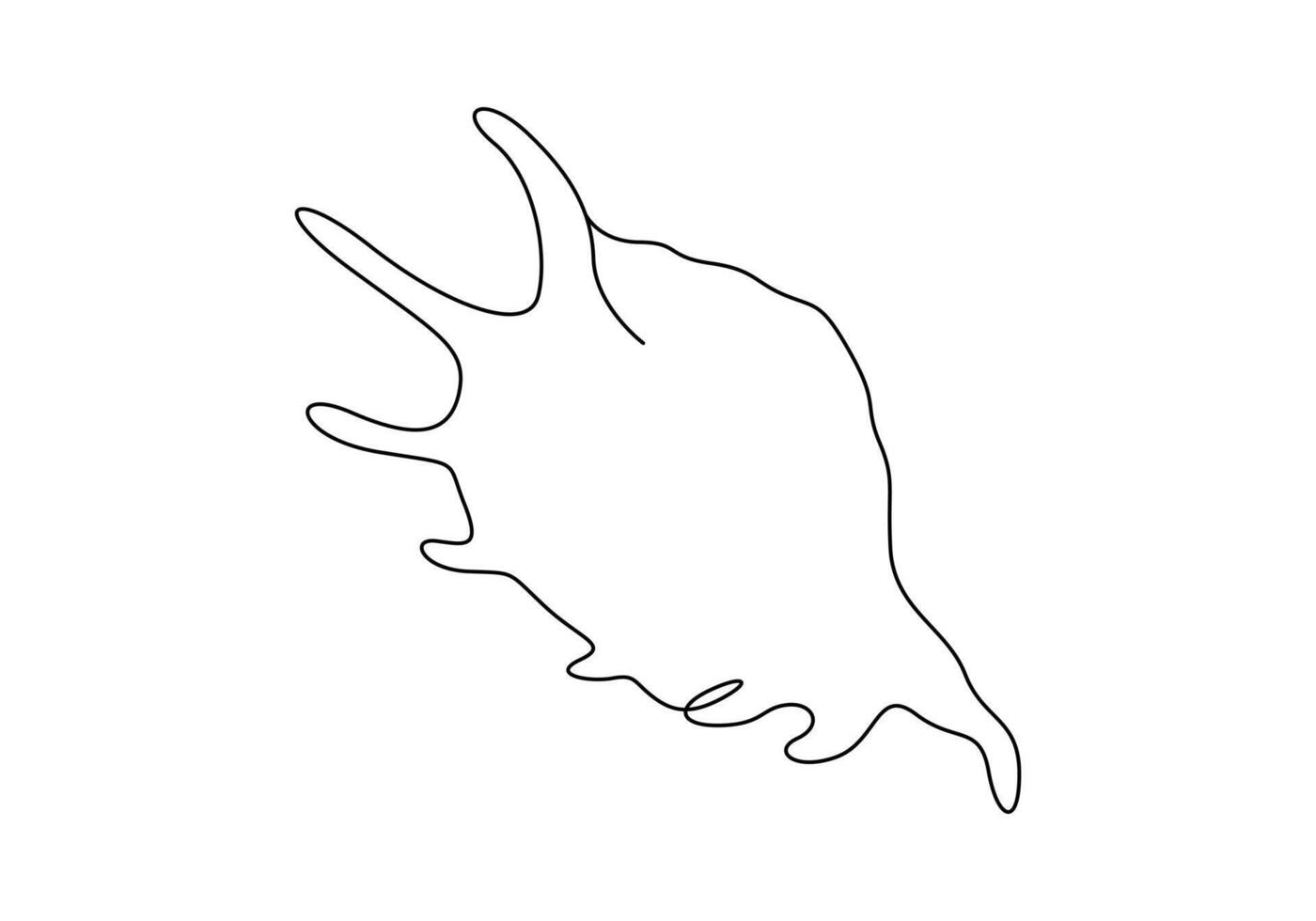 Seashell continuous line drawing. One line art seashell. Premium illustration vector