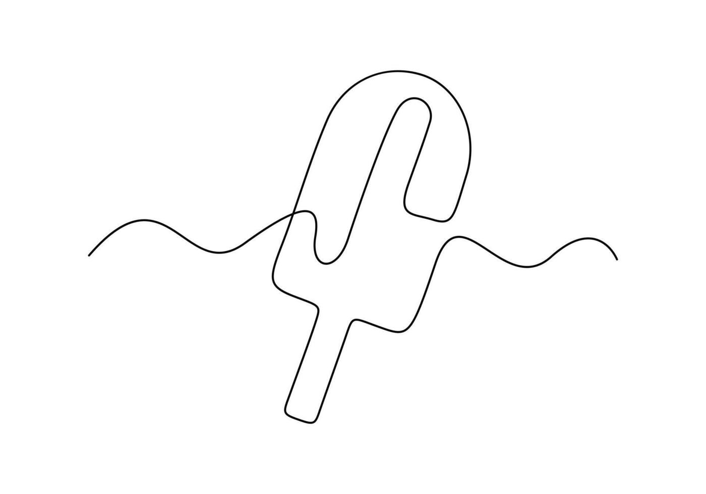 One line drawing of ice cream. Premium illustration vector