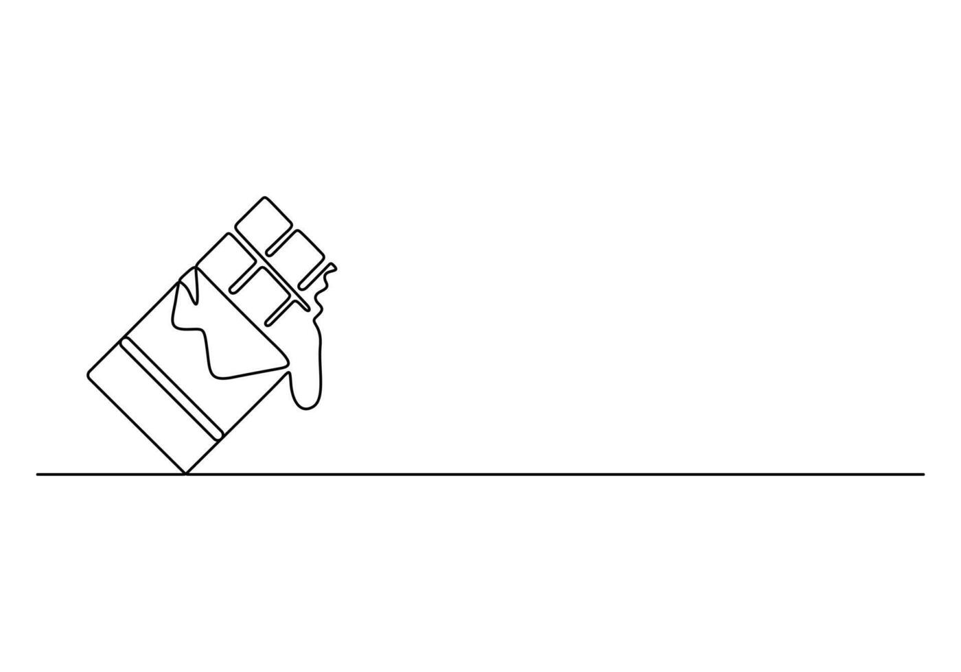 Chocolate bar continuous line drawing. Pro illustration vector