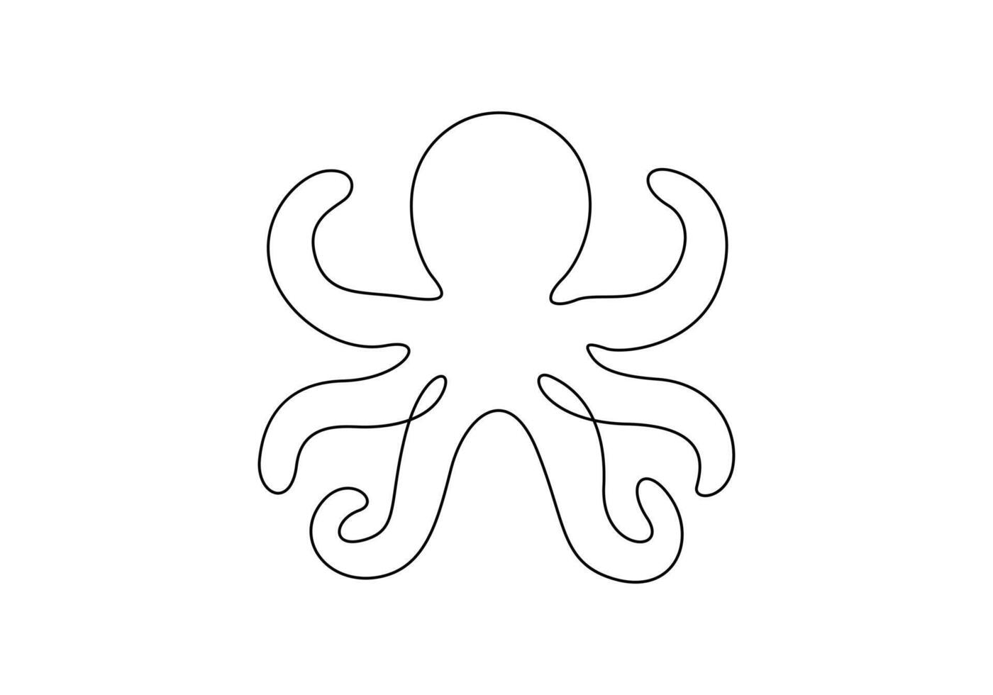 Octopus single continuous line drawing. Pro illustration vector