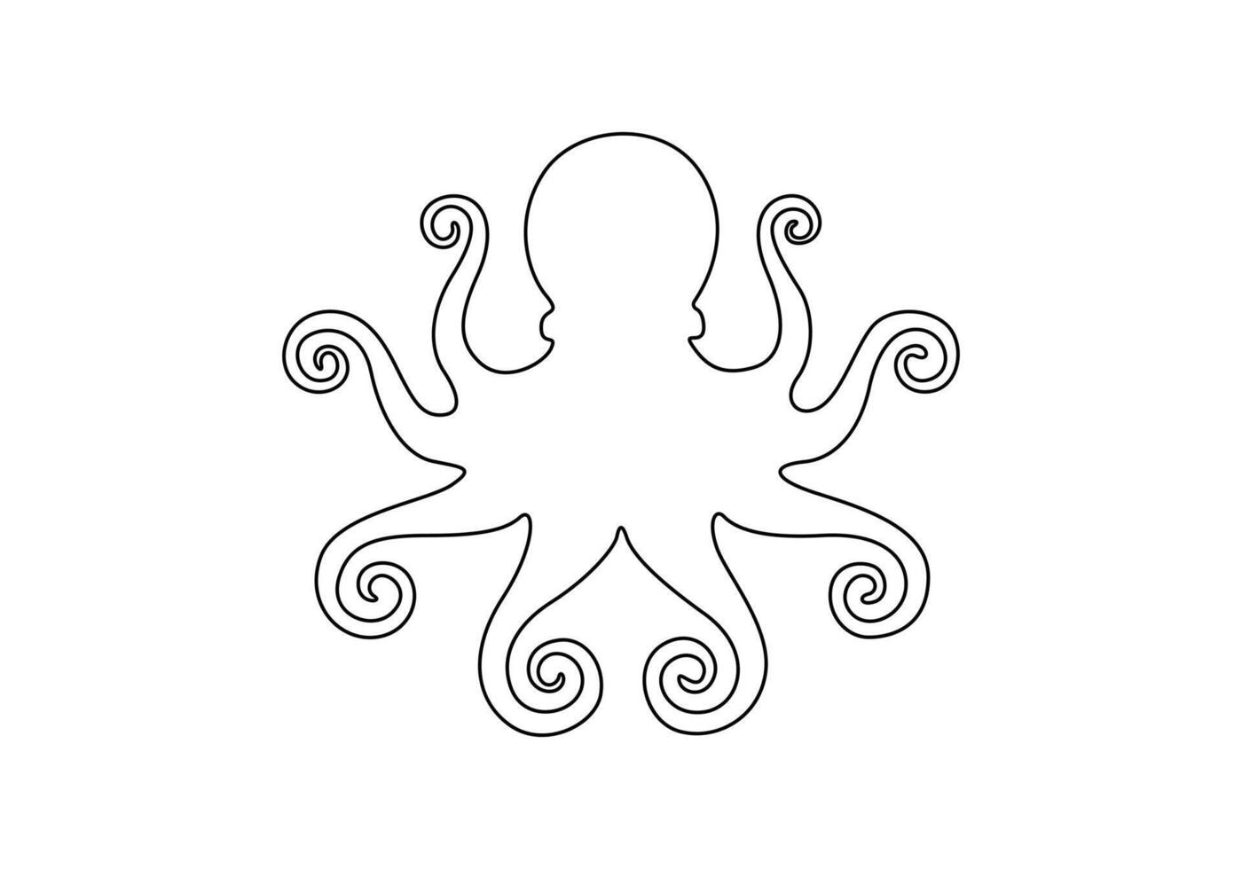 Octopus continuous line drawing.Pro illustration vector