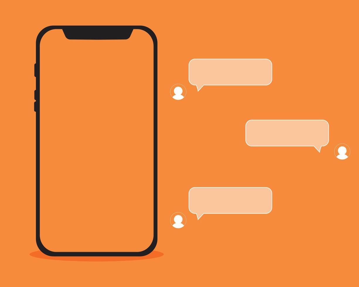 Smartphone frame with empty dialog windows vector