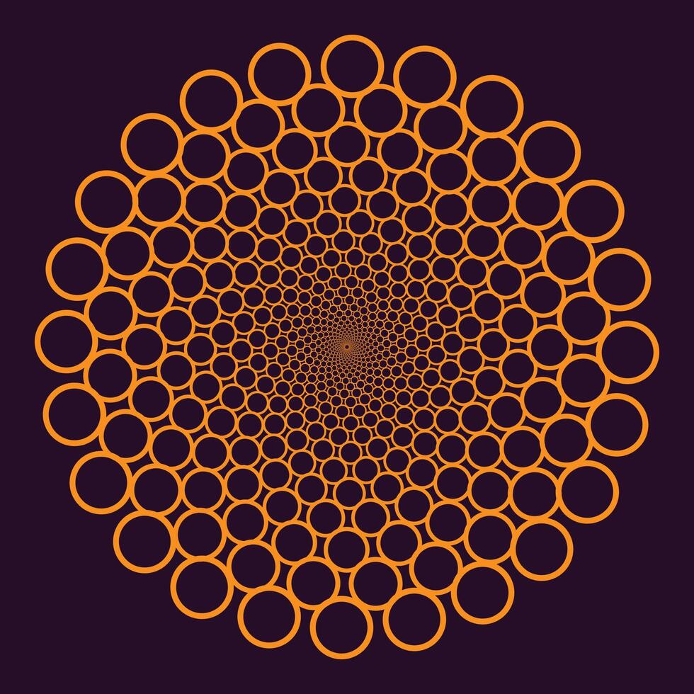 Abstract ring spiral spinning vortex flower background vector