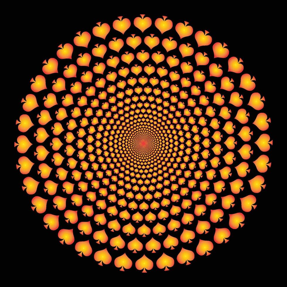 Abstract Spade Card spiral spinning vortex style vector