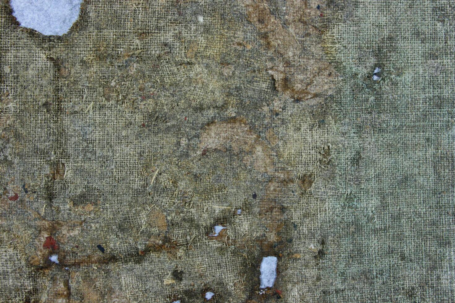 Very old fabric is spoiled by time. top view. close-up photo
