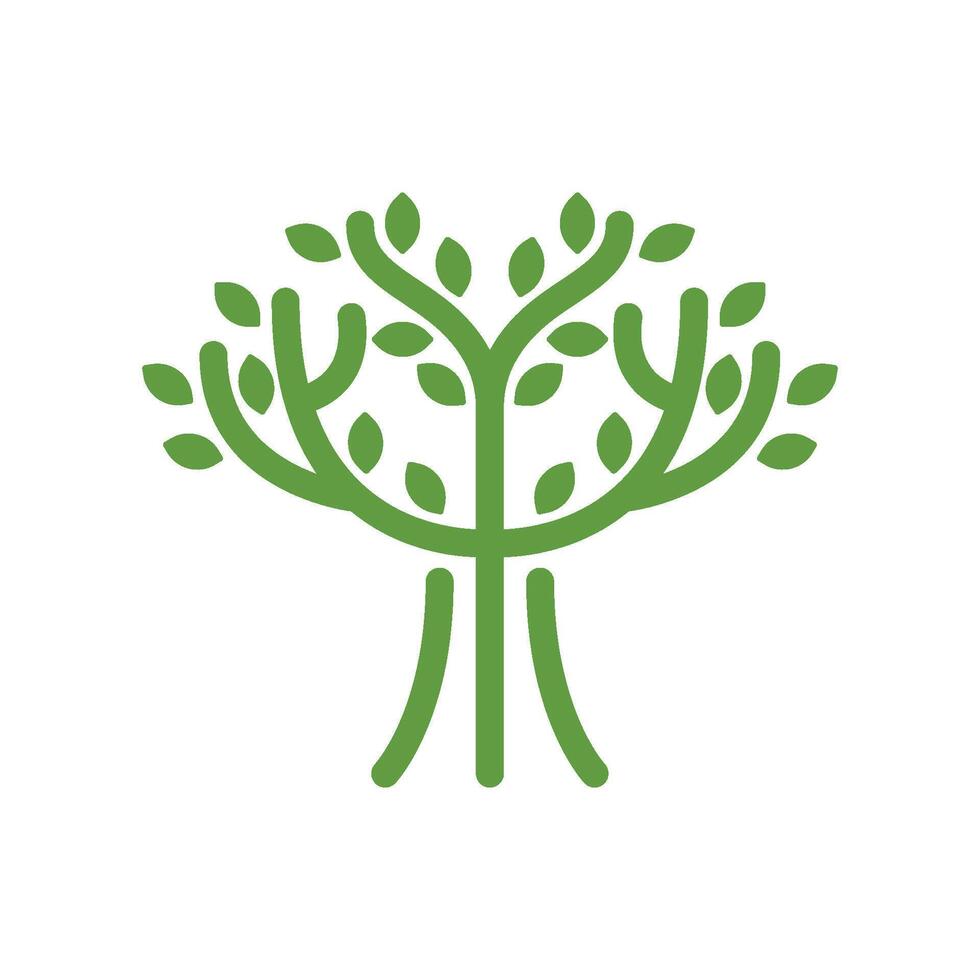 Monogram Tree Cup Logo Template Icon vector