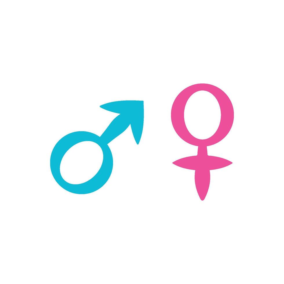 Man and Girl Gender Logo Template Icon vector