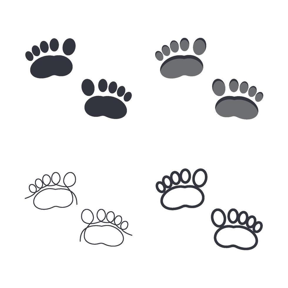 Human Footprint Tiptoe Step Logo Template Icon vector