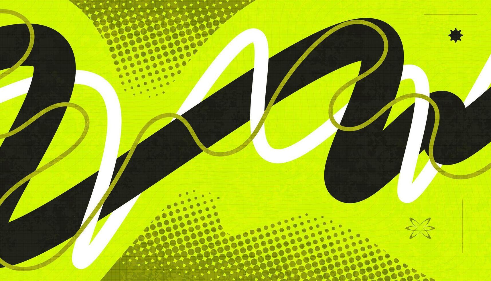 Abstract Creative Background with Wavy Lines, Halftones and Texture Effects in Black, Yellow and White Color Style. Suitable for Cover, Banner, Poster, or Landing Page Design vector