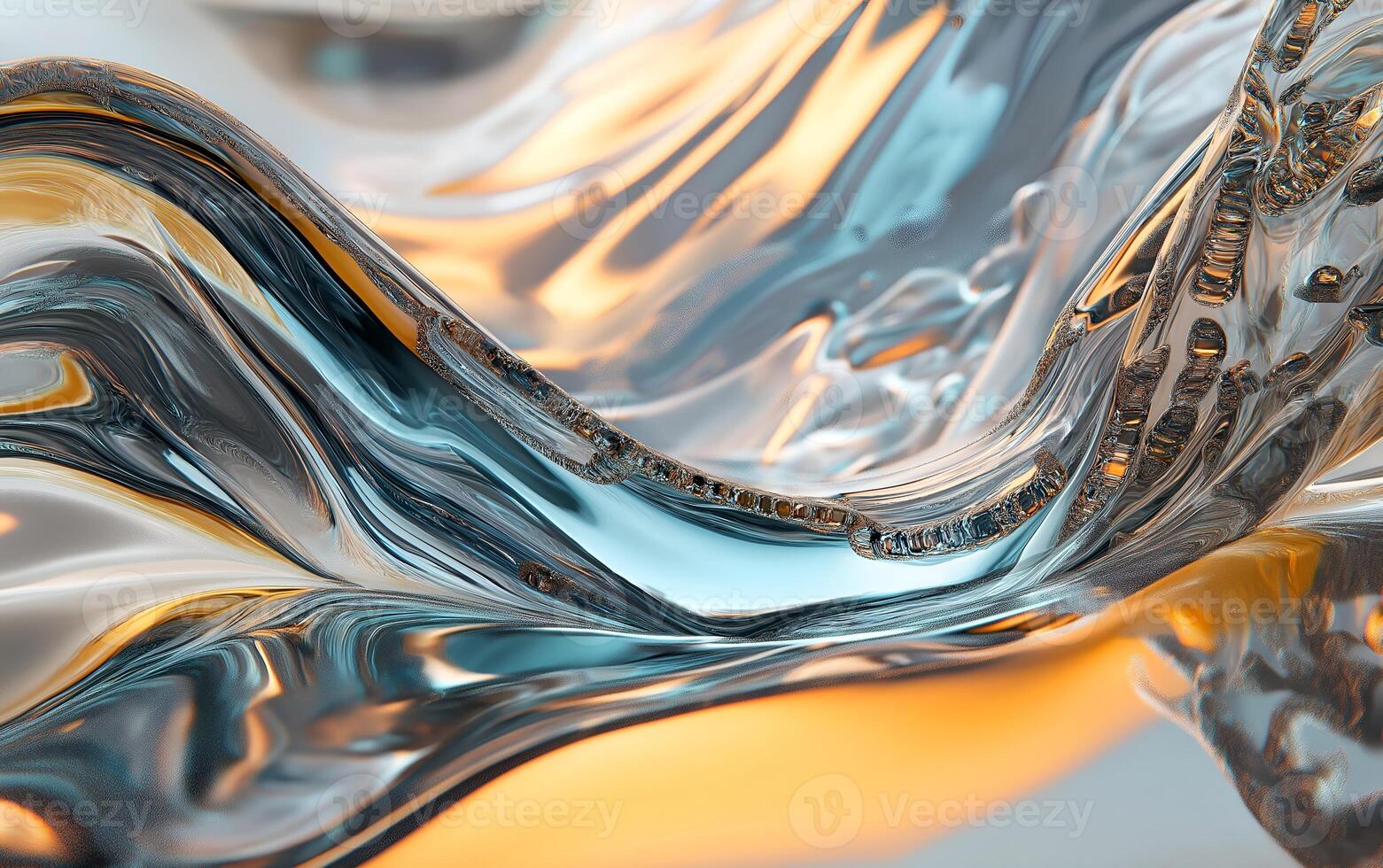 A beautiful, iridescent, holographic background with soft shapes and curves, green and yellow colors, high detail, digital art photo