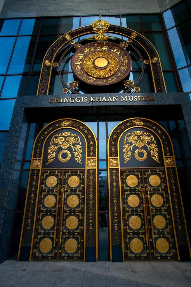 Ulaanbaatar, Mongolia - August 14, 2024 - Scene of The Chinggis Khaan National Museum, a museum in Chingeltei, exhibits more than 10,000 artifacts, mostly are the original ones photo