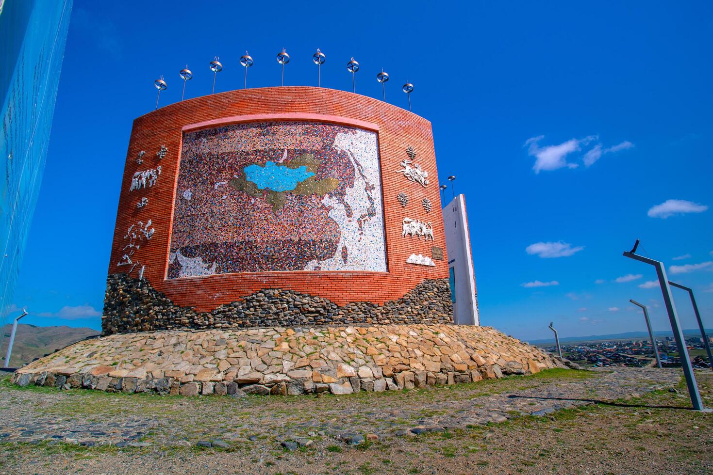 Mongolia - August 7, 2024 - Monument for Mongol States, Imperial Map Monument for the three empires settled at Orkhon River, located in Kharkhorin, the capital of the Mongol Empire under Genghis Khan photo