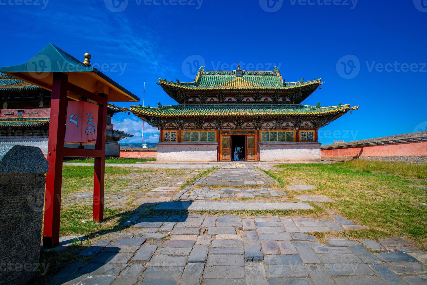 Erdene Zuu Monastery, earliest surviving Buddhist monastery in Mongolia, affiliated with Gelug sect of Tibetan Buddhism, part of Orkhon Valley Cultural Landscape, UNESCO, Ovorkhangai, Karakorum photo