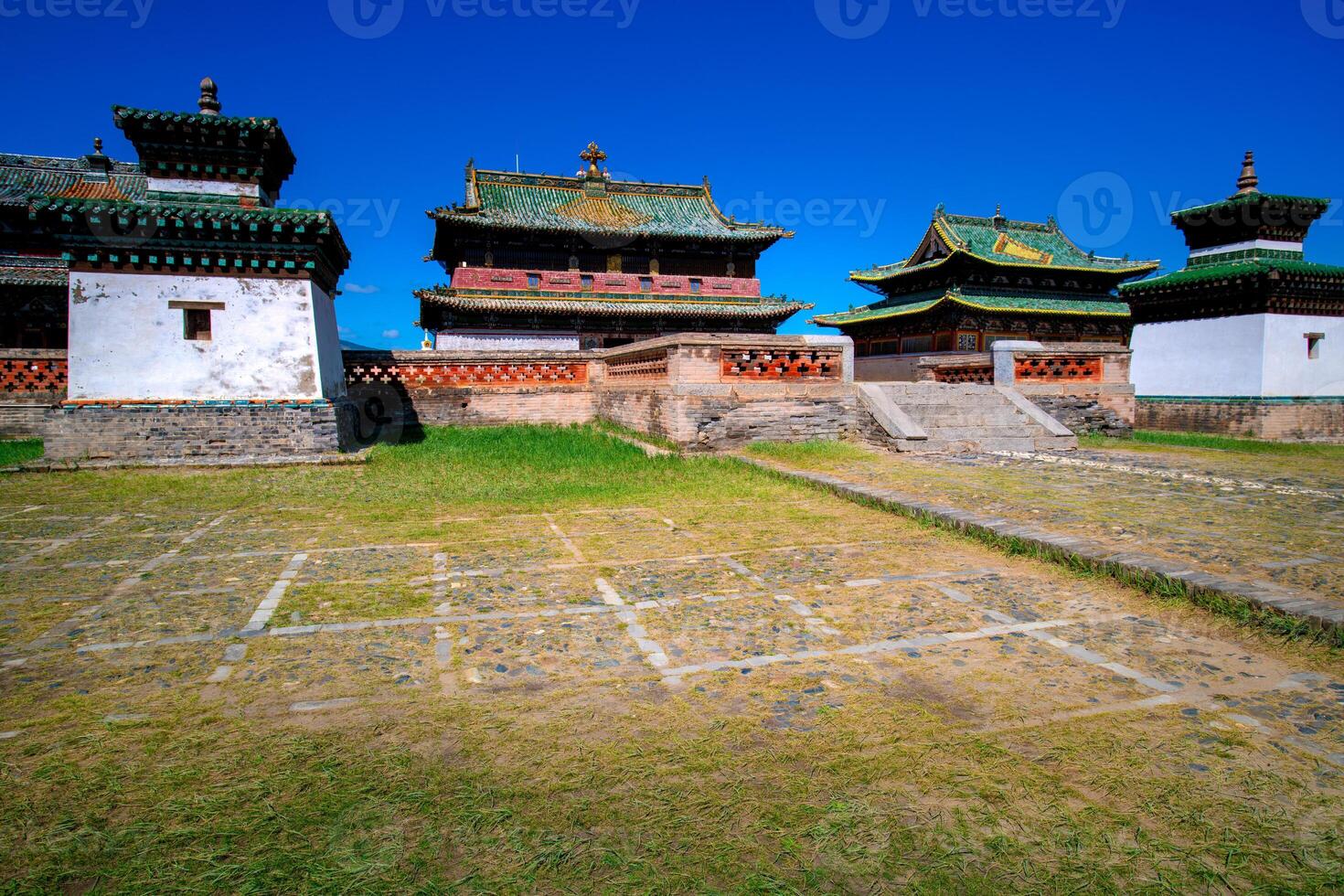 Erdene Zuu Monastery, earliest surviving Buddhist monastery in Mongolia, affiliated with Gelug sect of Tibetan Buddhism, part of Orkhon Valley Cultural Landscape, UNESCO, Ovorkhangai, Karakorum photo