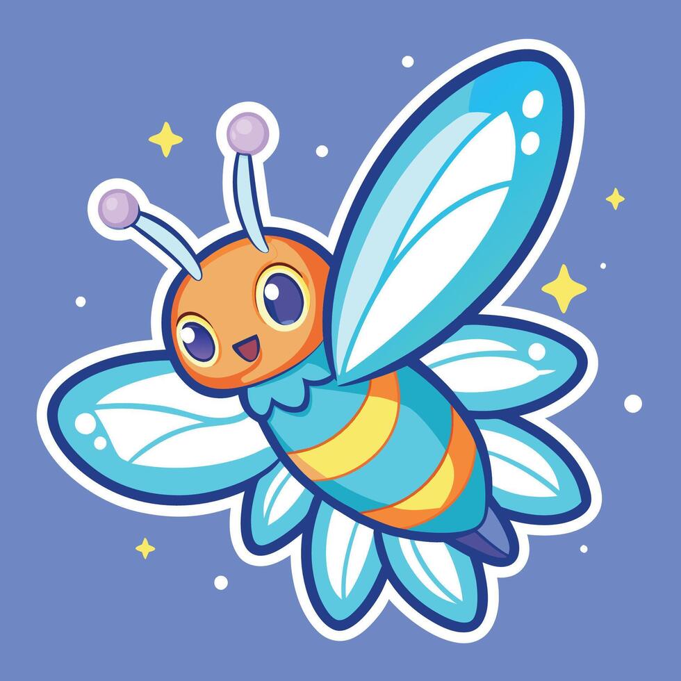 Cartoonish Butterfly Fluttering with Magical Fairy Dust vector