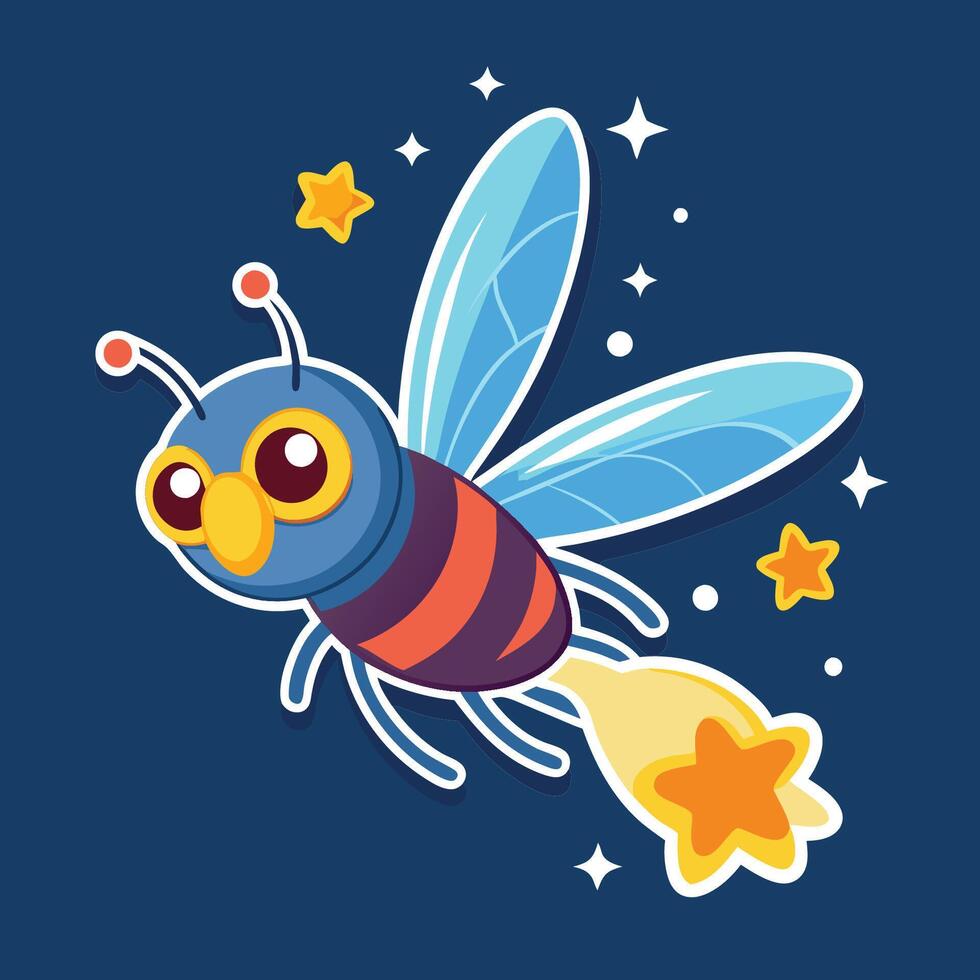 Animated Fireflies Trail of Light in the Night Sky vector