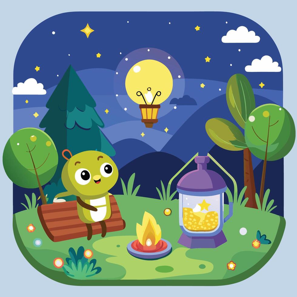 Firefly s Illuminating Glow Enchants the Night Sky vector