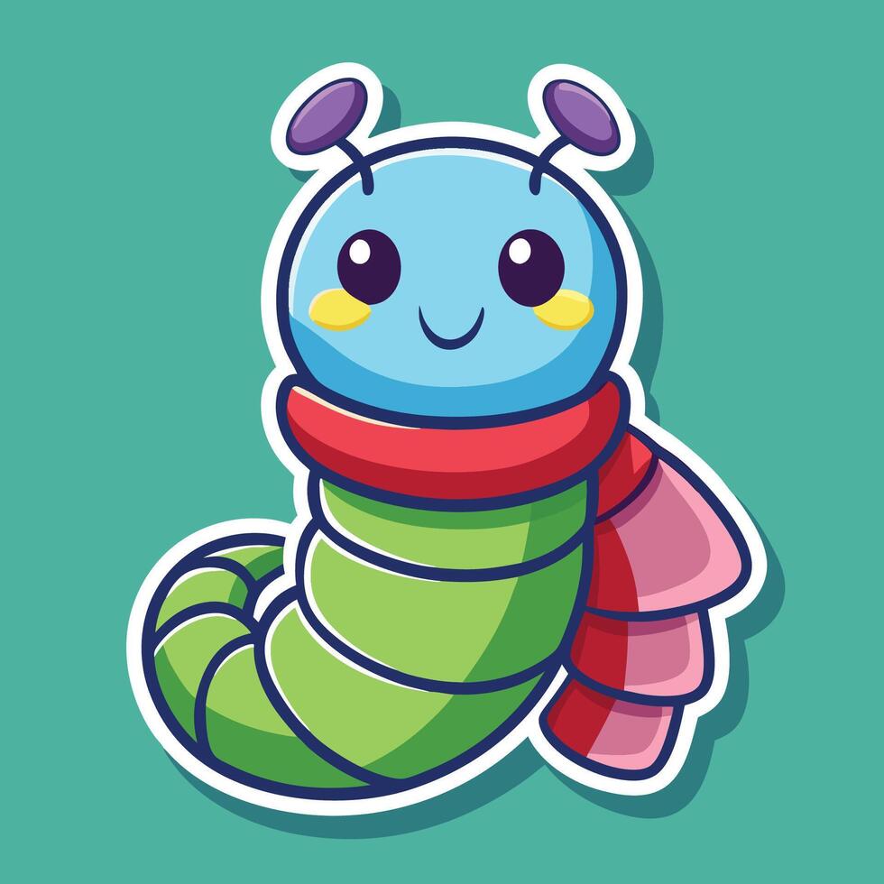 Tiny Caterpillar in a Scar Shaped Costume vector