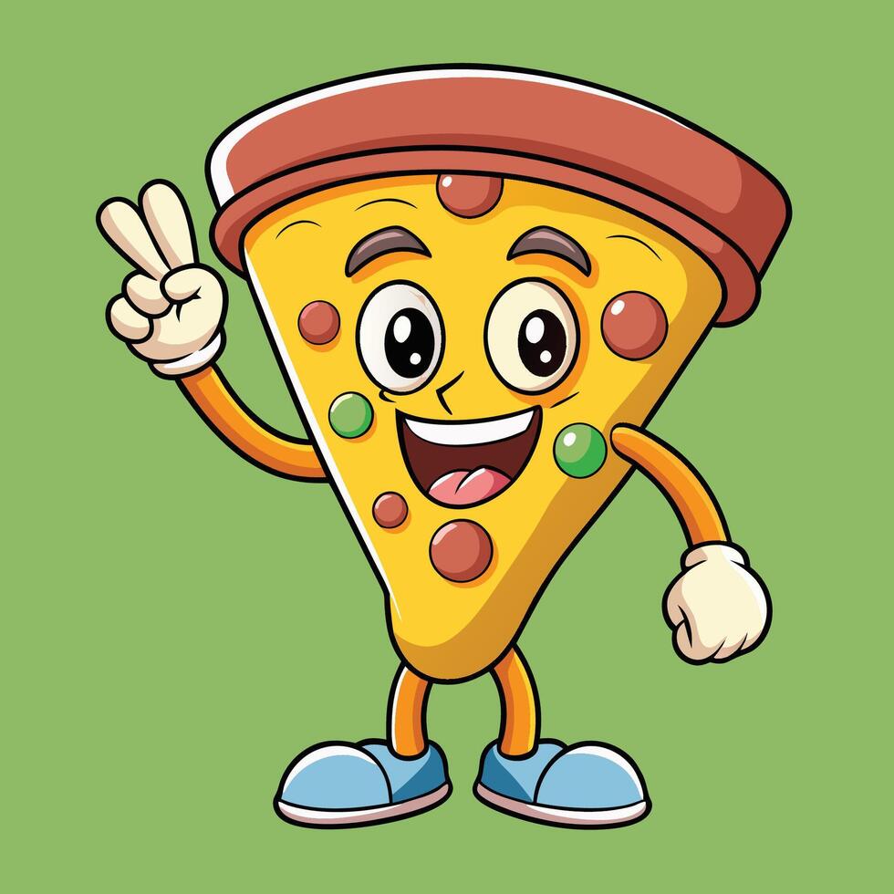 Cheesy Peace A Slice of Pizza with a Pacifist Attitude vector