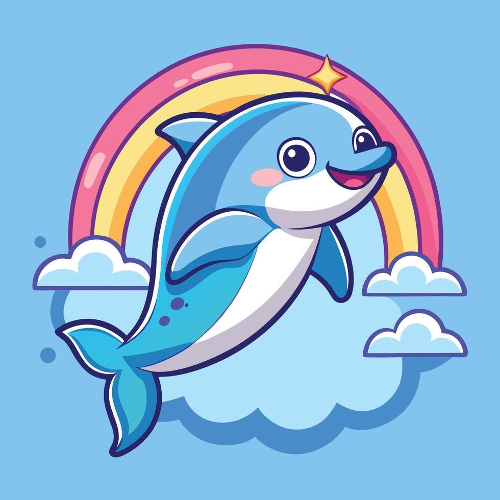 Playful Dolphin Jumping with Delightful Joy vector