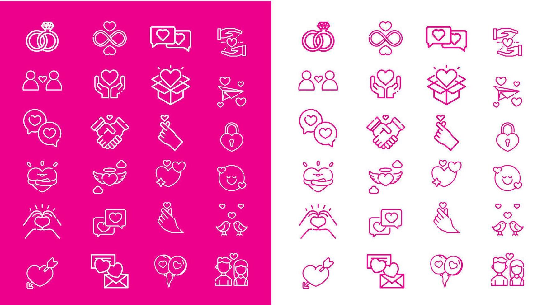 Love Icons Collection Heart Symbols and Romantic Elements vector
