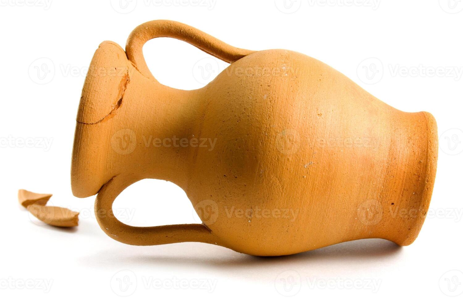 broken amphora on white photo