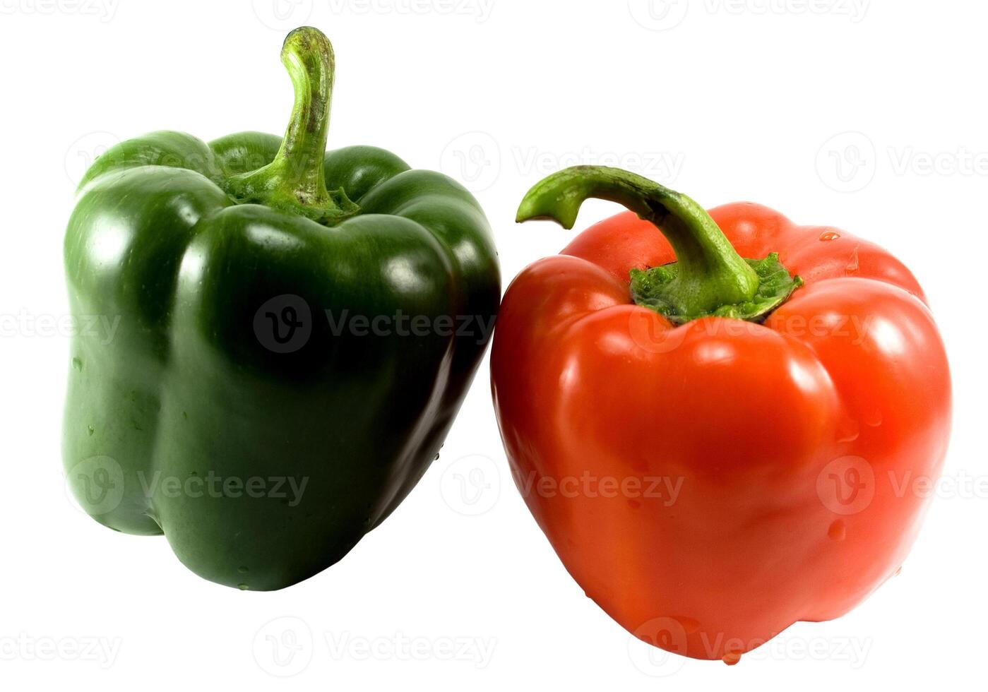 two peppers on white photo