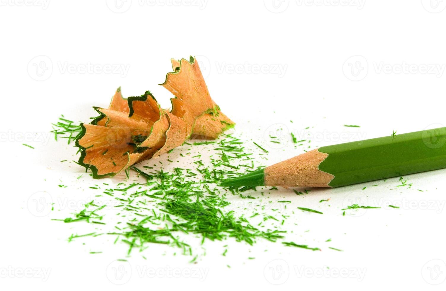 green pencil and sawdust photo