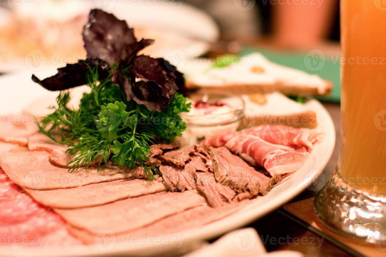meat slices close up photo