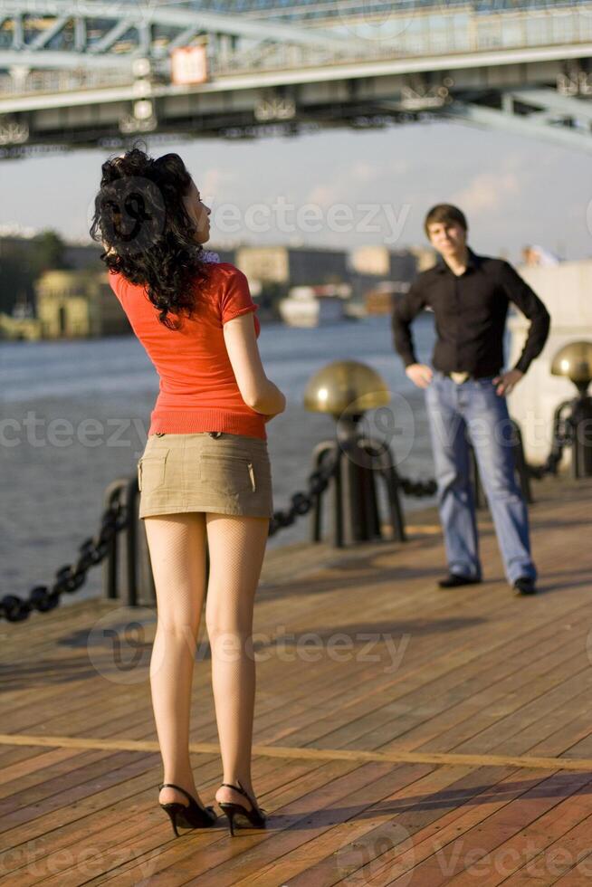 couple staying opossite photo