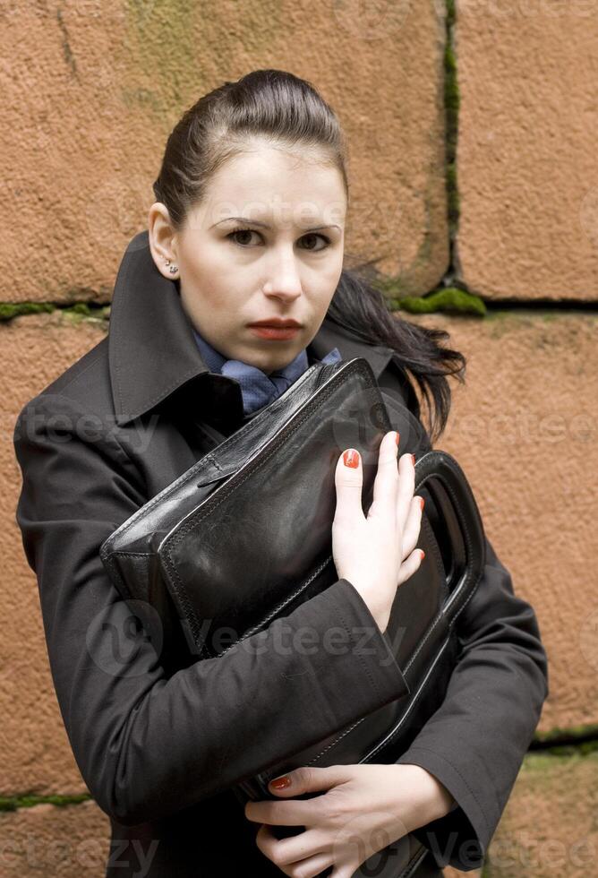 business woman in black photo