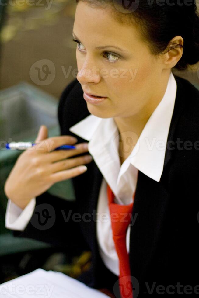 businesswoman with documents photo