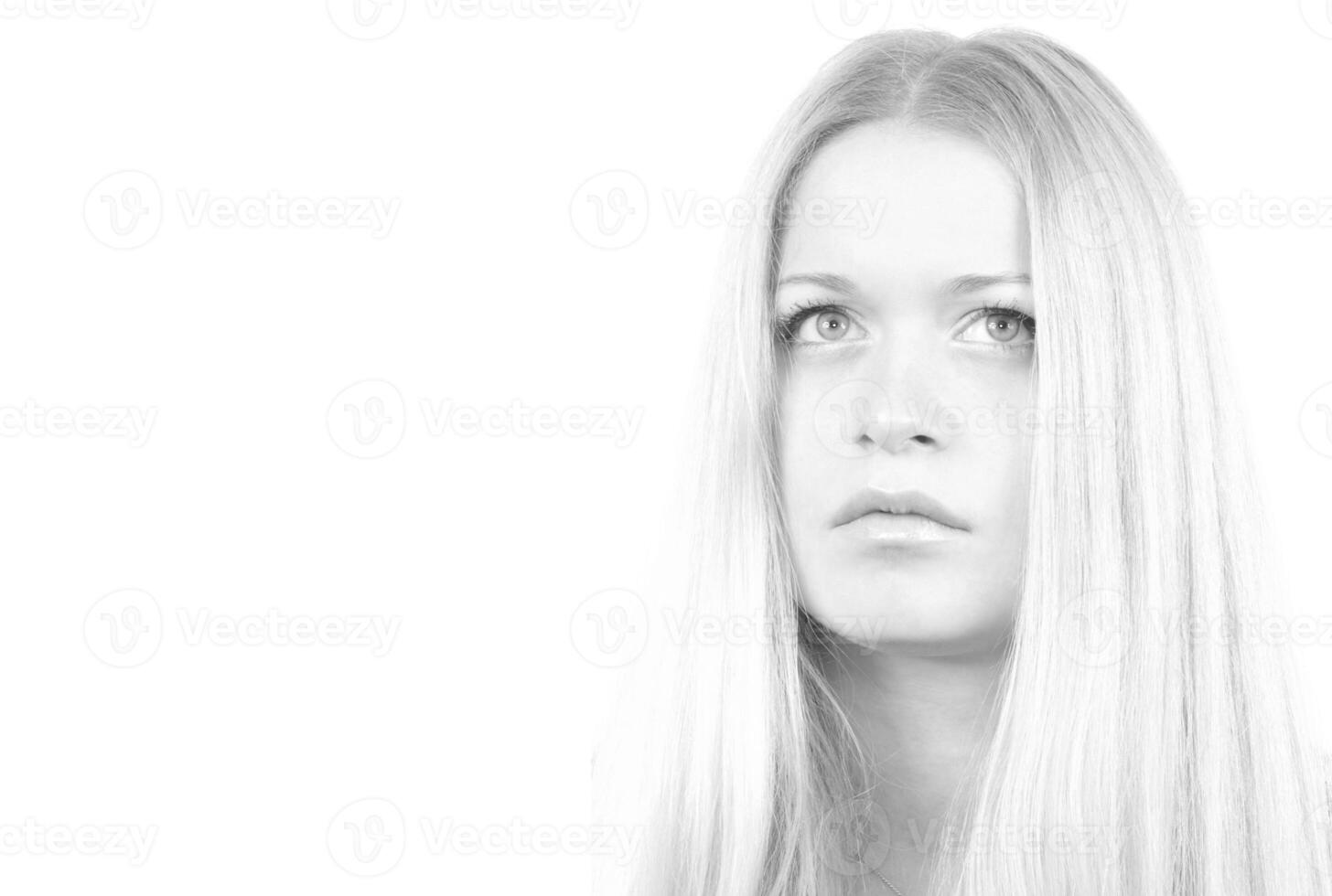 monochrome portrait of woman photo