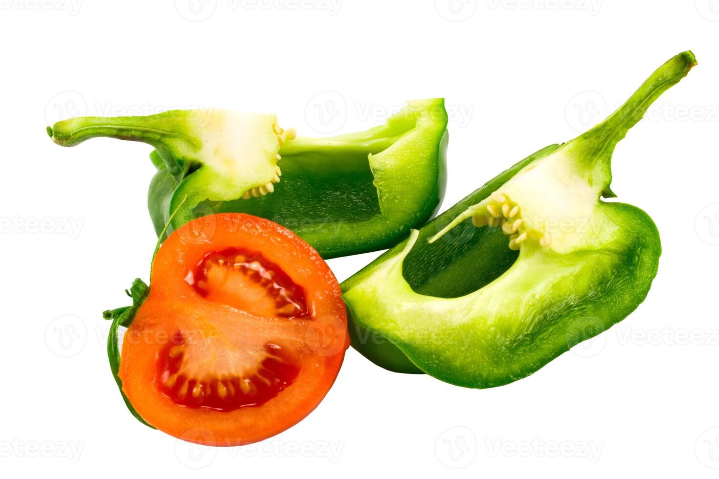 tomato and bell pepper slices photo