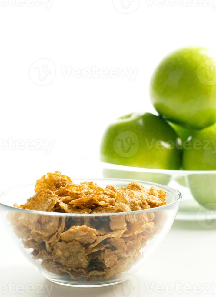 cornflakes and green apples photo