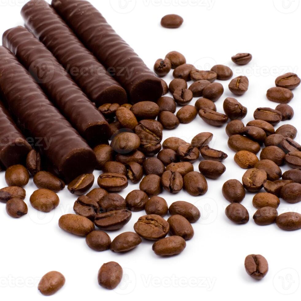 chocolate bars and coffee photo