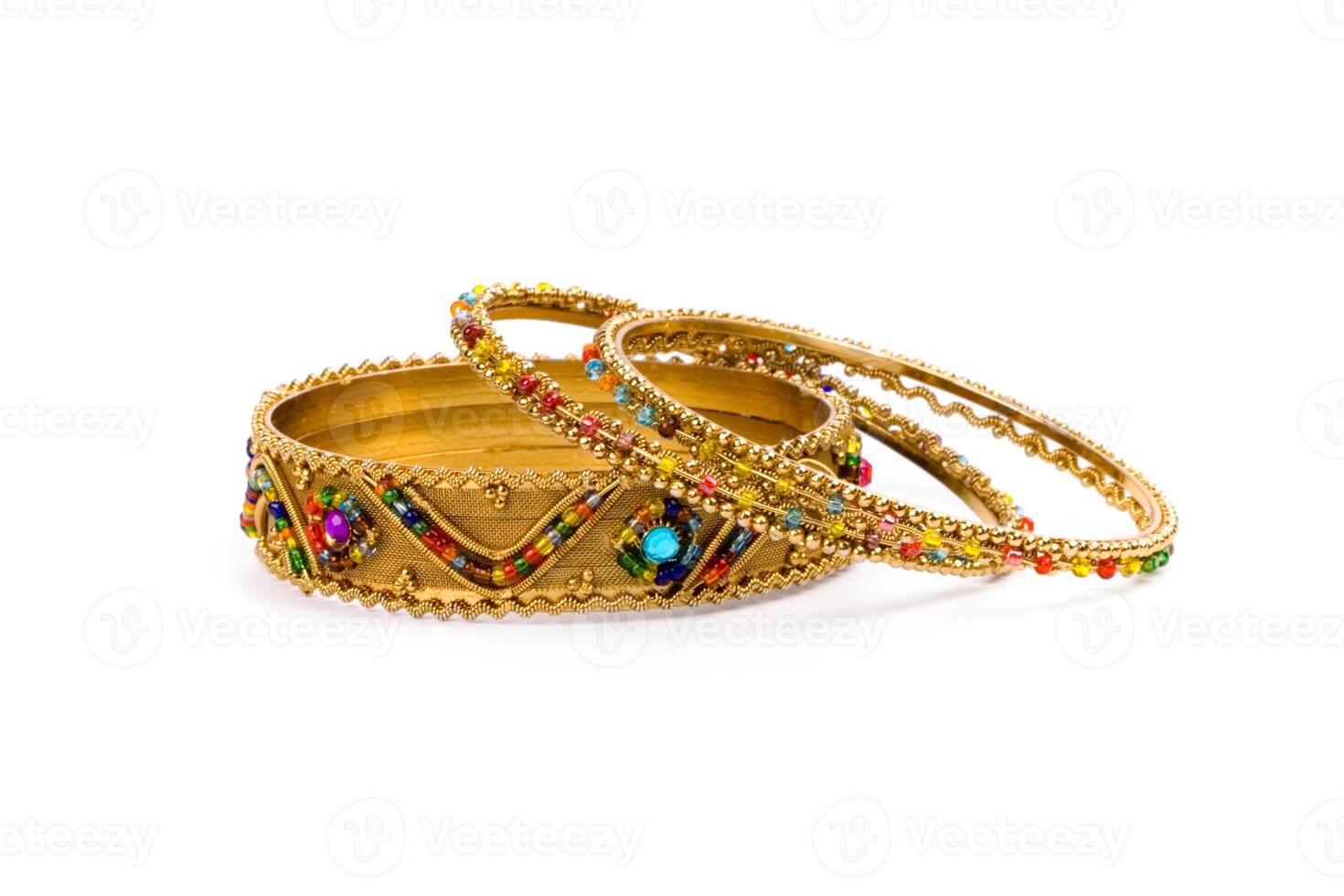 three golden bracelets photo