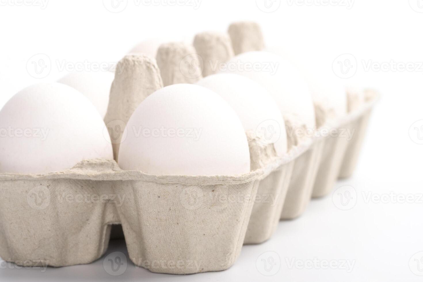 white eggs in packing photo
