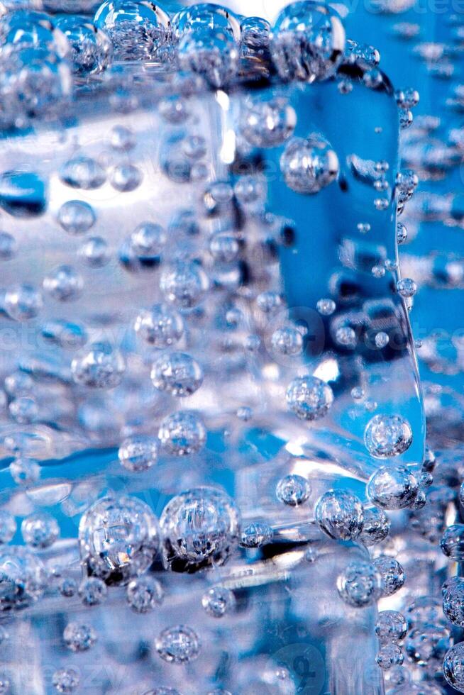 ice cubes and water bubbles photo