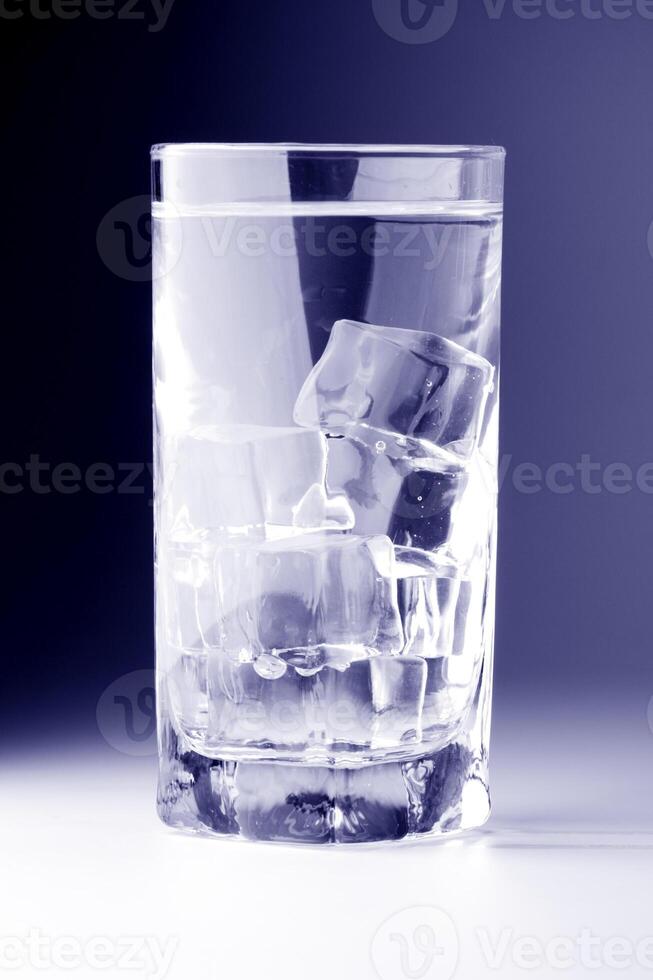 glass with ice water photo