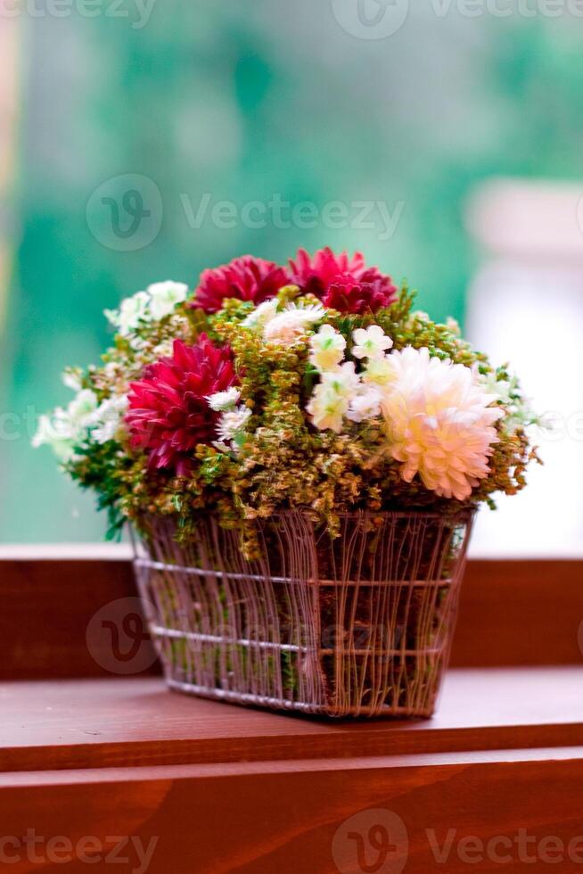 flowers on the windowsill photo
