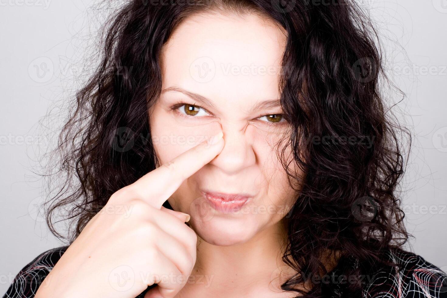 grimacing funny woman photo