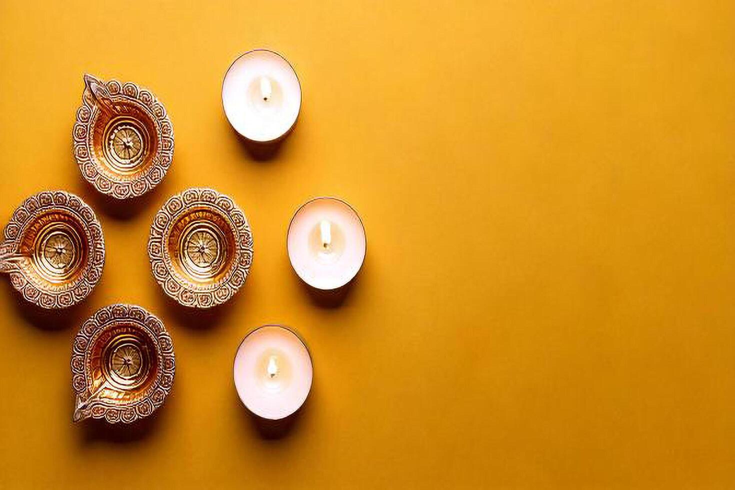 Festive Diwali Celebration Lights Background photo