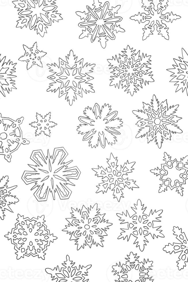 snowflakes shapes on white photo
