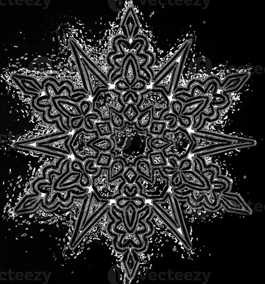 snowflake on black photo