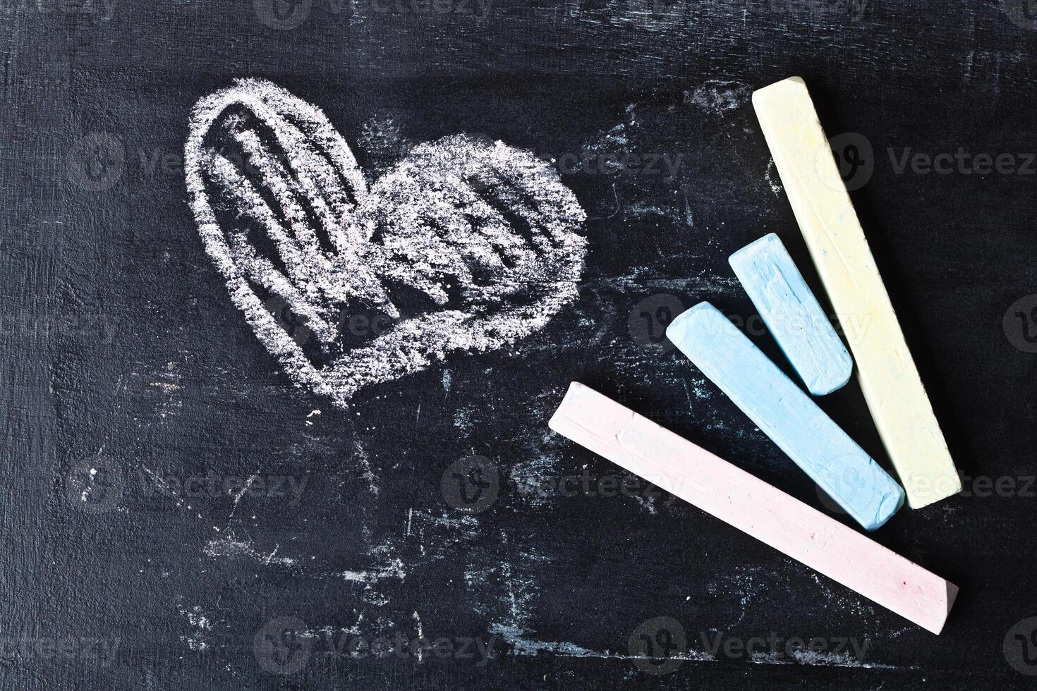 blackboard, chalk and heart photo
