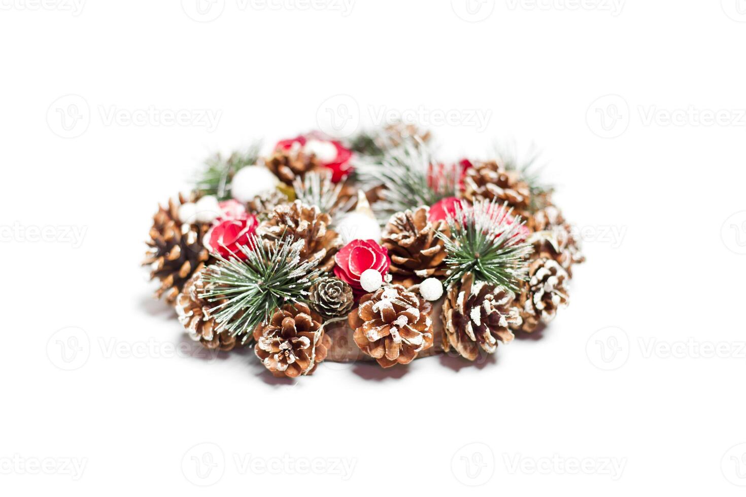 Winter and christmas wreath. photo
