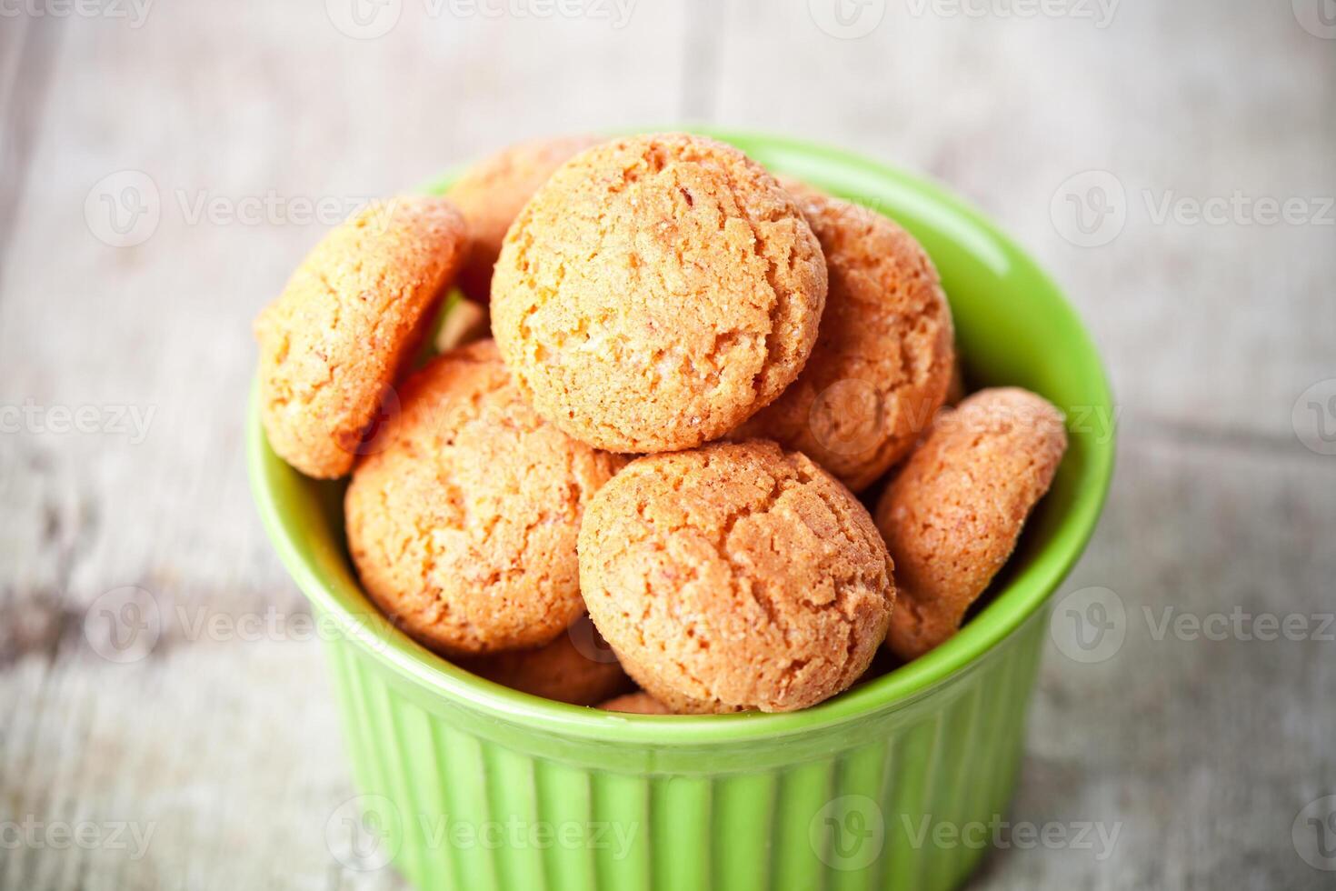 meringue almond cookies in bowl photo