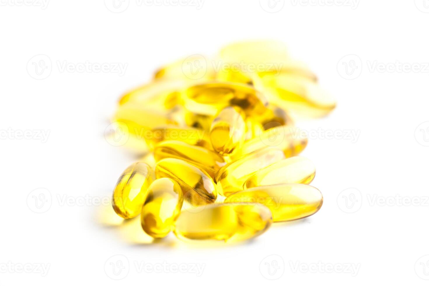 Omega-3 oil capsules and vitamin for health care isolated on white background. photo